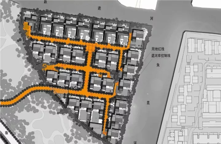 王字型路网造剖析人流，，，包管入口私密性